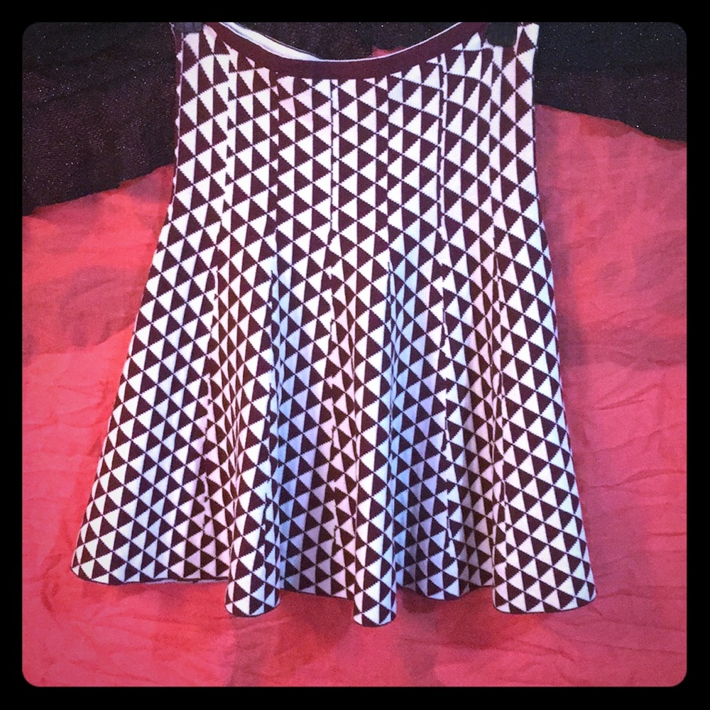 Checkered high waisted red and white mini skirt.